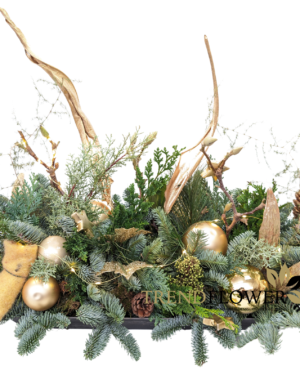 0637 langwerpig kersttafelstuk